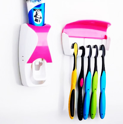 DISPENSADOR DE PASTA DENTAL PORTA CEPILLOS DE DIENTES